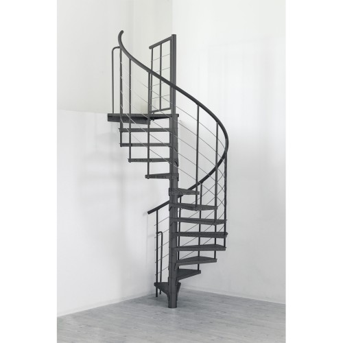 Minka Außenspindeltreppe Spino Zink Color 38 - 305,5cm Geschosshöhe