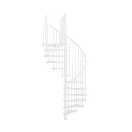 Minka Spindeltreppe Spiral Effect 38 - 305,5cm Geschosshöhe Weiß Weiß 120cm Durchmesser