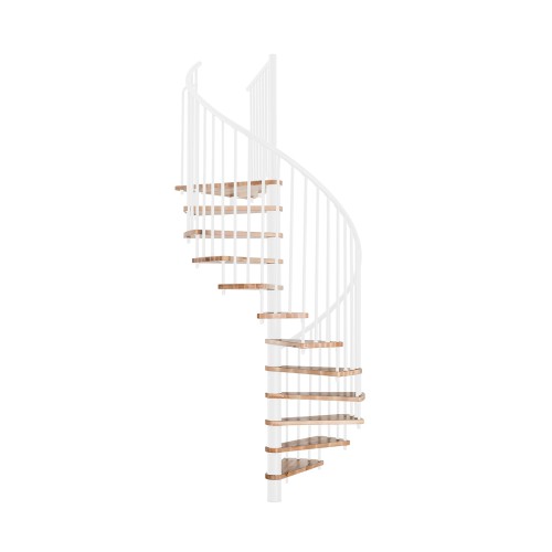 Minka Spindeltreppe Spiral Smart 38 - 305,5cm Geschosshöhe Buche Weiß 160cm Durchmesser