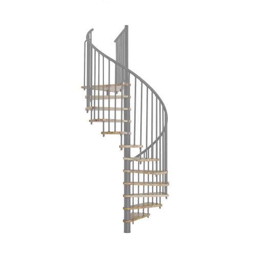 Minka Spindeltreppe Spiral Smart 38 - 305,5cm Geschosshöhe Eiche Grau 140cm Durchmesser