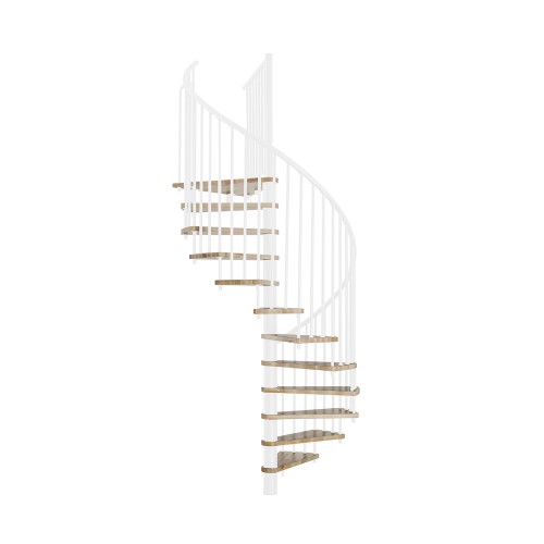 Minka Spindeltreppe Spiral Smart 38 - 305,5cm Geschosshöhe Eiche Weiß 140cm Durchmesser