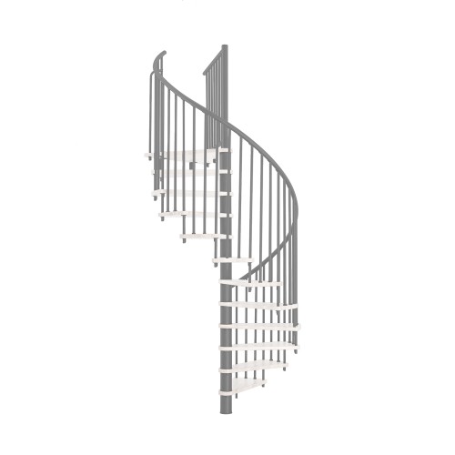 Minka Spindeltreppe Spiral Smart 38 - 305,5cm Geschosshöhe Weiß Grau 140cm Durchmesser