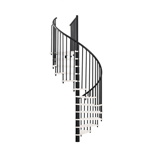 Minka Spindeltreppe Spiral Smart 38 - 305,5cm Geschosshöhe Weiß Schwarz 140cm Durchmesser
