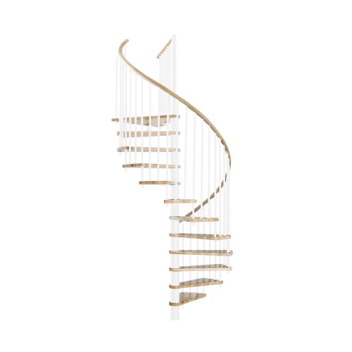 Minka Spindeltreppe Spiral Wood 38 - 305,5cm Geschosshöhe Eiche Weiß 120cm Durchmesser