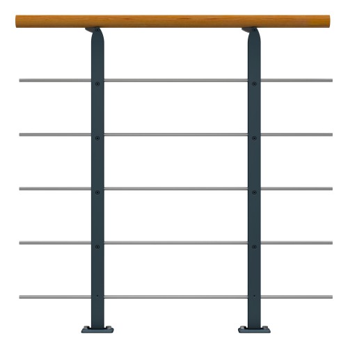 Dolle Brüstungsgeländer Erweiterungs-Set - Eiche Unterkonstruktion Anthrazit - Frankfurt, Hamburg, Berlin, Sydney