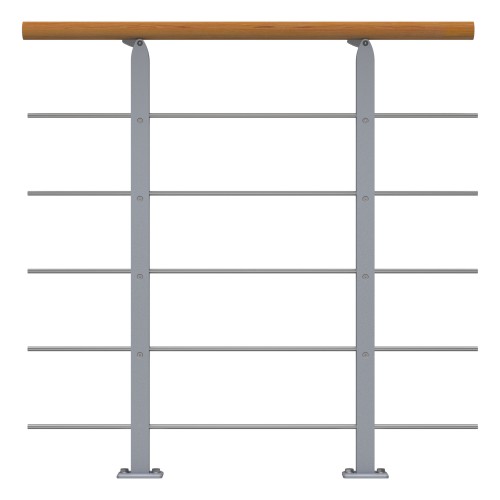 Dolle Brüstungsgeländer Erweiterungs-Set - Eiche Unterkonstruktion Perlgrau - Frankfurt, Hamburg, Berlin, Sydney
