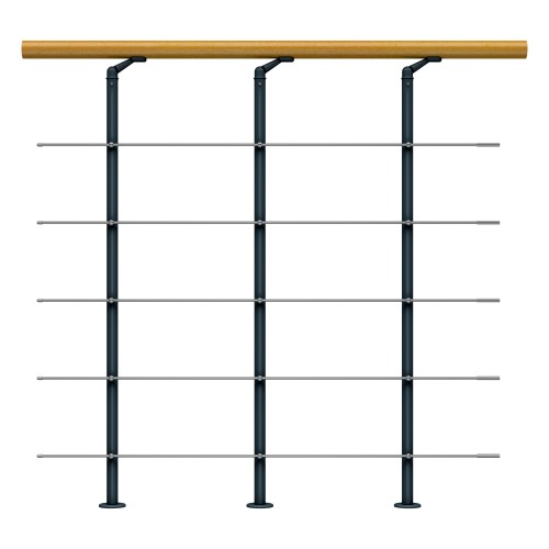 Dolle Brüstungsgeländer Edelstahl Erweiterungs-Set in Ahorn Unterkonstruktion Anthrazit - Cork, Dublin, Basel