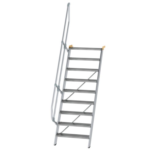 MUNK Treppe 60°  inkl. einen Handlauf, 800mm Stufenbreite, 9 Stufen