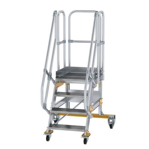 MUNK Plattformtreppe fahrbar 60° Stufenbreite 600mm 4 Stufen