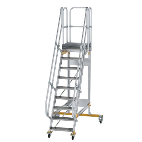 MUNK Plattformtreppe fahrbar 60° Stufenbreite 600mm 9 Stufen