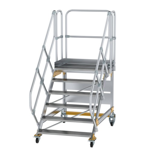 MUNK Plattformtreppe fahrbar 45° Stufenbreite 1000mm 6 Stufen