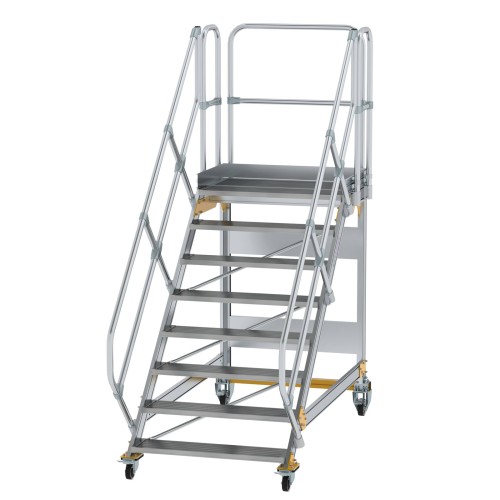MUNK Plattformtreppe fahrbar 45° Stufenbreite 1000mm 8 Stufen