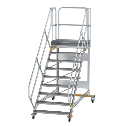 MUNK Plattformtreppe fahrbar 45° Stufenbreite 1000mm 9 Stufen