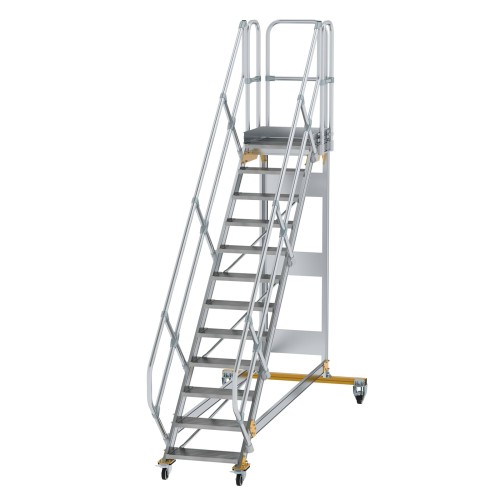 MUNK Plattformtreppe fahrbar 45° Stufenbreite 600mm 12 Stufen