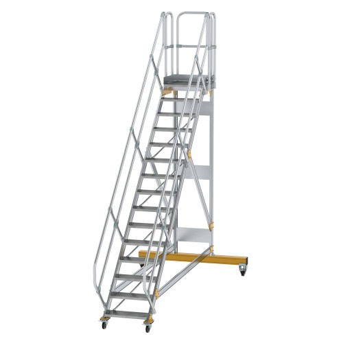MUNK Plattformtreppe fahrbar 45° Stufenbreite 600mm 15 Stufen