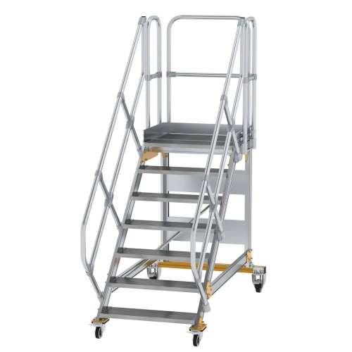 MUNK Plattformtreppe fahrbar 45° Stufenbreite 800mm 7 Stufen