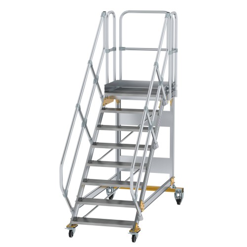 MUNK Plattformtreppe fahrbar 45° Stufenbreite 800mm 8 Stufen