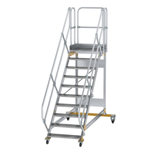 MUNK Plattformtreppe fahrbar 45° Stufenbreite 800mm 10 Stufen