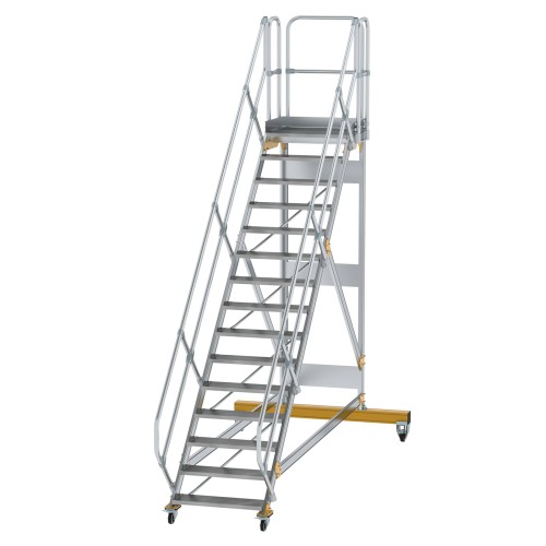 MUNK Plattformtreppe fahrbar 45° Stufenbreite 800mm 15 Stufen