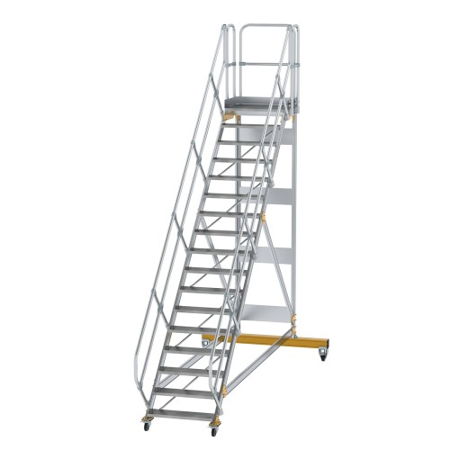 MUNK Plattformtreppe fahrbar 45° Stufenbreite 800mm 17 Stufen