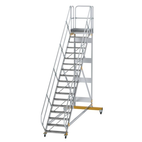 MUNK Plattformtreppe fahrbar 45° Stufenbreite 800mm 18 Stufen