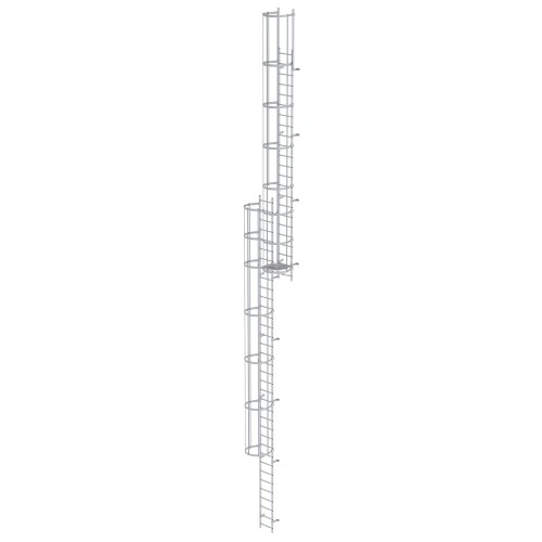 MUNK ortsfeste Steigleitern Aluminium eloxiert, 14,28m SH PG1