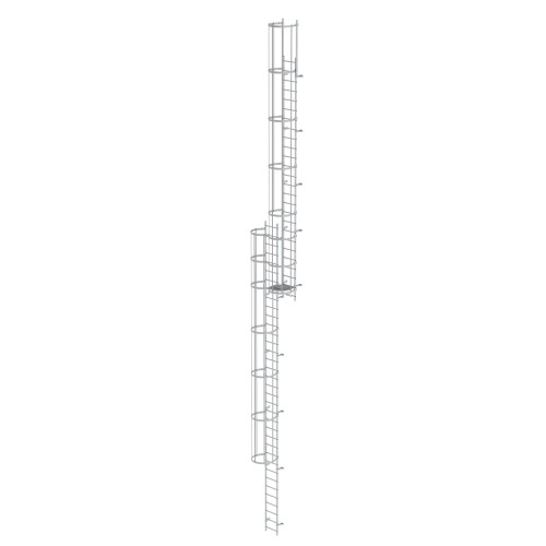 MUNK ortsfeste Steigleitern Aluminium eloxiert, 15,12m SH PG1