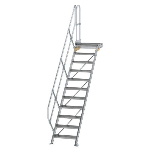 MUNK Treppe mit Plattform 45° inkl. einen Handlauf, 600mm Stufenbreite, 11 Stufen