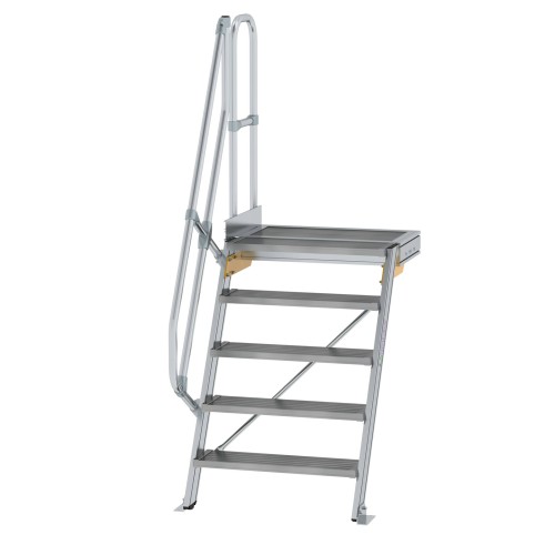 MUNK Treppe mit Plattform 60° inkl. einen Handlauf, 800mm Stufenbreite, 5 Stufen