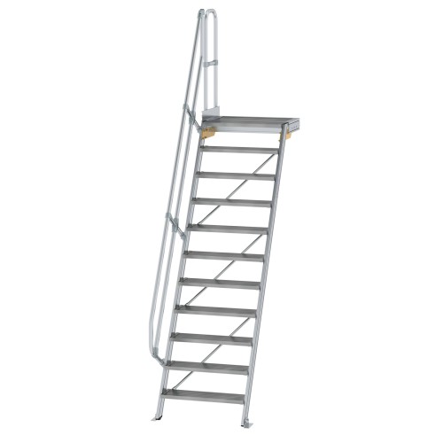 MUNK Treppe mit Plattform 60° inkl. einen Handlauf, 800mm Stufenbreite, 11 Stufen