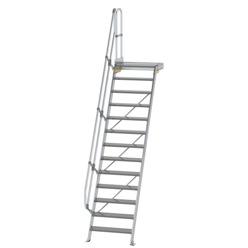 MUNK Treppe mit Plattform 60° inkl. einen Handlauf, 800mm Stufenbreite, 13 Stufen