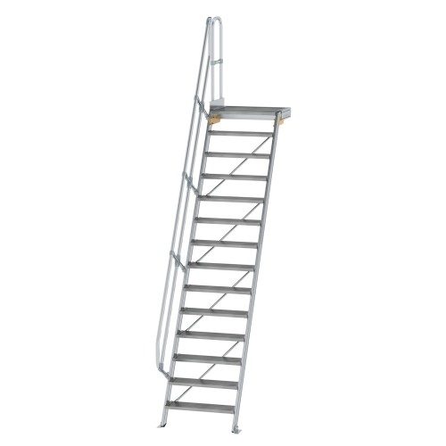 MUNK Treppe mit Plattform 60° inkl. einen Handlauf, 800mm Stufenbreite, 14 Stufen