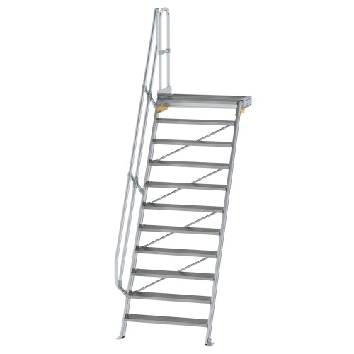 MUNK Treppe mit Plattform 60° inkl. einen Handlauf, 1000mm Stufenbreite, 11 Stufen