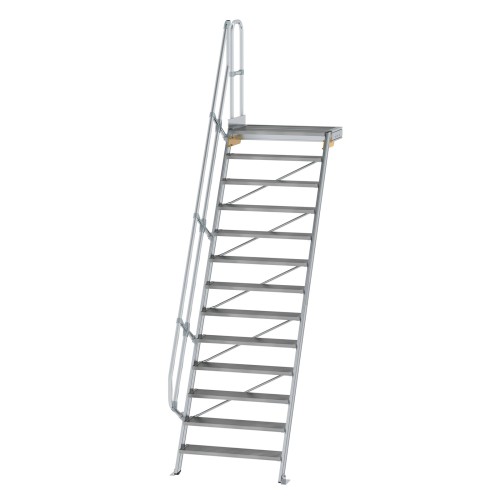 MUNK Treppe mit Plattform 60° inkl. einen Handlauf, 1000mm Stufenbreite, 13 Stufen
