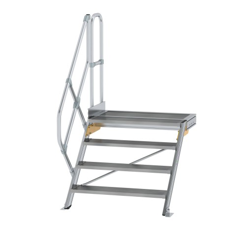 MUNK Treppe mit Plattform 45° inkl. einen Handlauf, 1000mm Stufenbreite, 4 Stufen