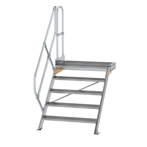 MUNK Treppe mit Plattform 45° inkl. einen Handlauf, 1000mm Stufenbreite, 5 Stufen