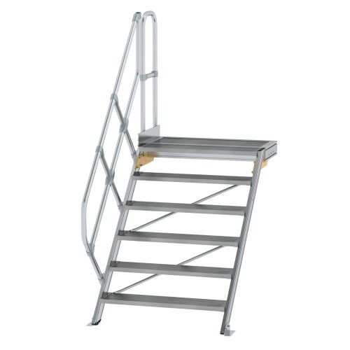 MUNK Treppe mit Plattform 45° inkl. einen Handlauf, 1000mm Stufenbreite, 6 Stufen