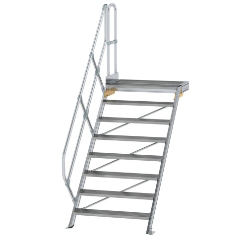 MUNK Treppe mit Plattform 45° inkl. einen Handlauf, 1000mm Stufenbreite, 8 Stufen