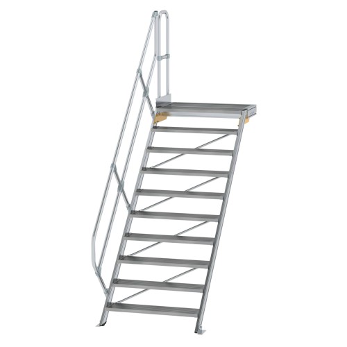 MUNK Treppe mit Plattform 45° inkl. einen Handlauf, 1000mm Stufenbreite, 10 Stufen