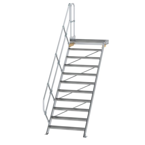 MUNK Treppe mit Plattform 45° inkl. einen Handlauf, 1000mm Stufenbreite, 11 Stufen