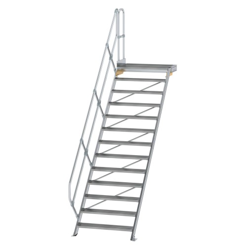MUNK Treppe mit Plattform 45° inkl. einen Handlauf, 1000mm Stufenbreite, 13 Stufen