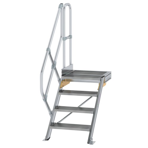 MUNK Treppe mit Plattform 45° inkl. einen Handlauf, 600mm Stufenbreite, 4 Stufen