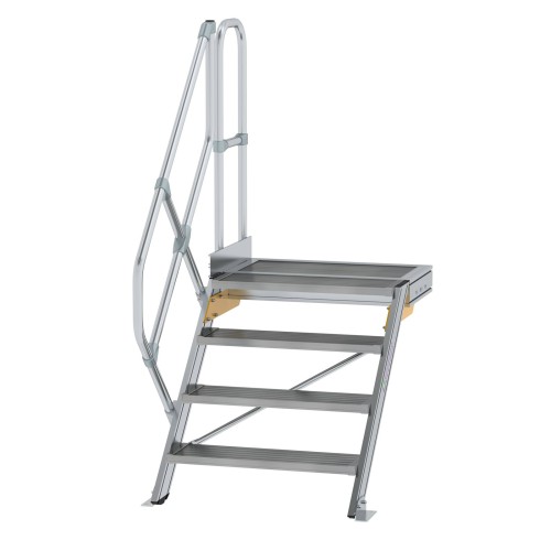 MUNK Treppe mit Plattform 45° inkl. einen Handlauf, 800mm Stufenbreite, 4 Stufen