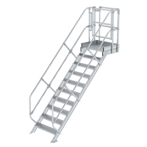 MUNK Treppen-Modul 2080mm Plattformoberkante Aluminium geriffelt 10 Stufen