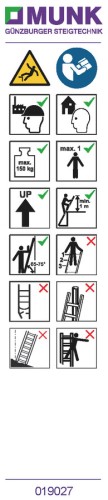 MUNK Produktaufkleber Sprossen-Anlegeleiter unter 3 m 20 Stück