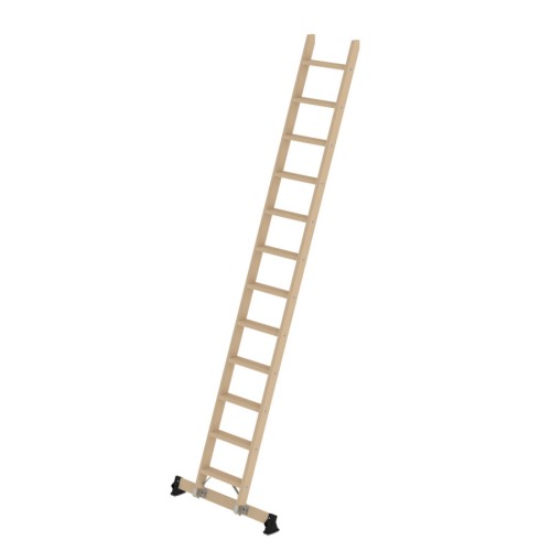 MUNK Holz-Anlegeleiter mit Nivello Traverse 12 Stufen