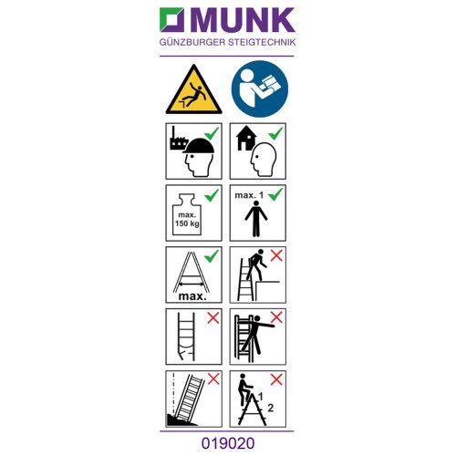 MUNK Produktaufkleber LKW-Aufstiegsleiter 20 Stück
