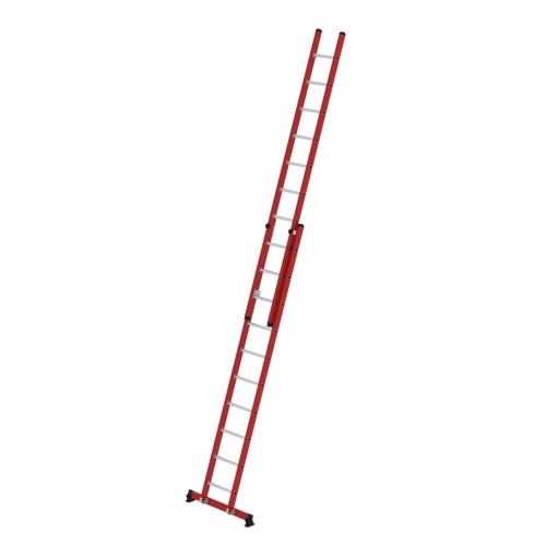 Munk Sprossen-Schiebeleiter 2-teilig GFK/Alu mit nivello®-Traverse 2x10 Sprossen