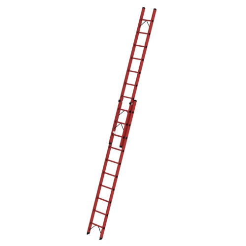 MUNK Vollkunststoff Sprossen-Schiebeleiter 2x10 Sprossen