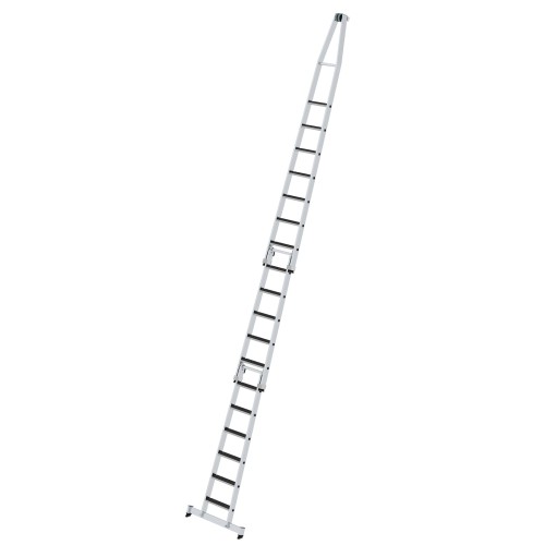 MUNK Stufen- Glasreinigerleiter 3-teilig mit clip-step R13 und nivello Traverse 6+5+7 Stufen